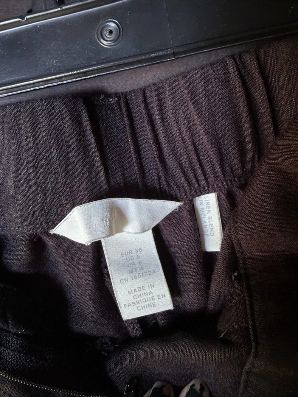 H&M Black Wide-Leg Linen Blend Trousers